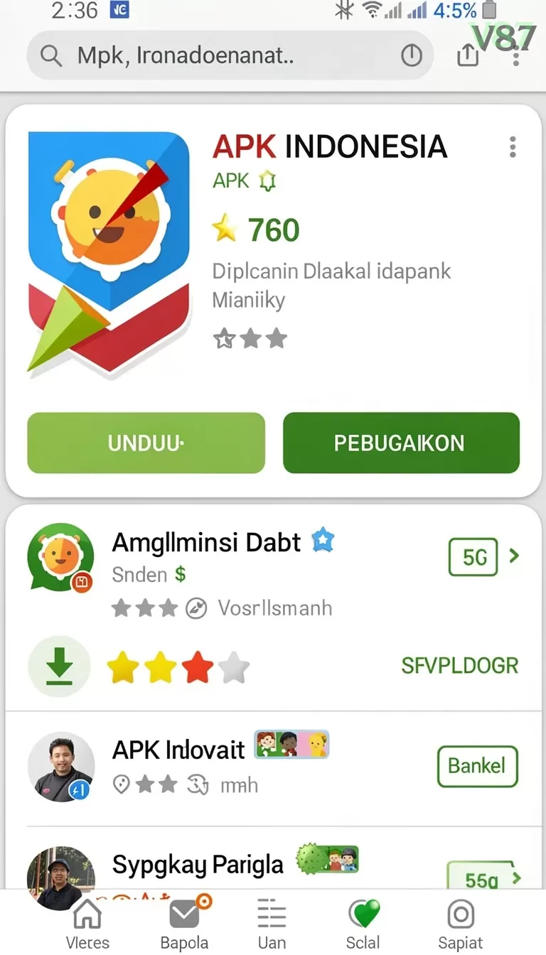 Cuplikan layar BROMO77 — menu navigasi