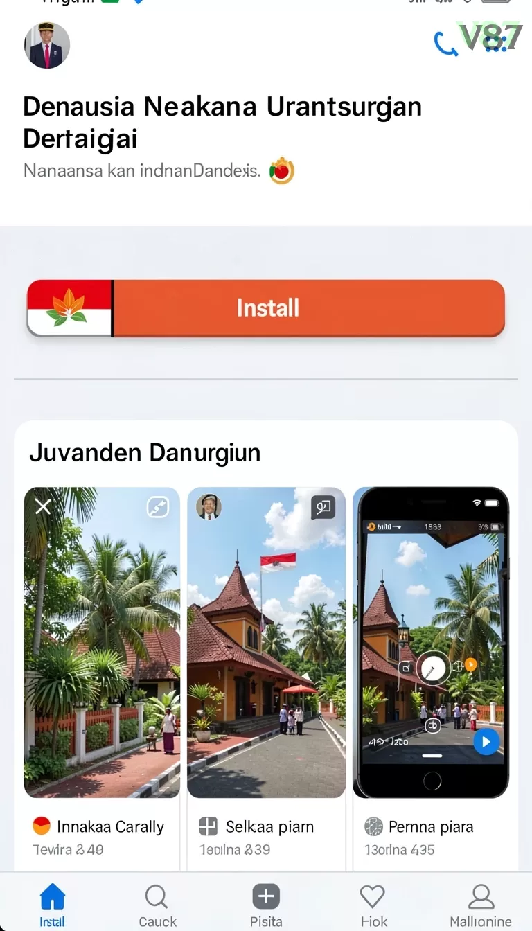 Cuplikan layar 9SL — menu navigasi